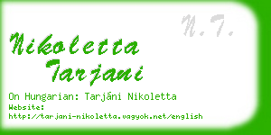 nikoletta tarjani business card