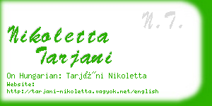 nikoletta tarjani business card